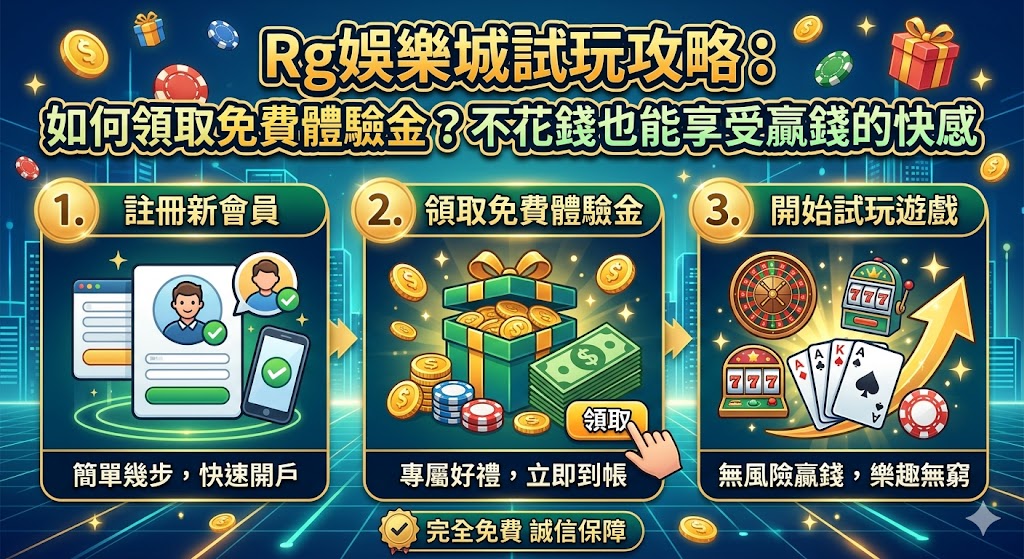 Rg娛樂城試玩攻略:如何領取免費體驗金?不花錢也能享受贏錢的快感